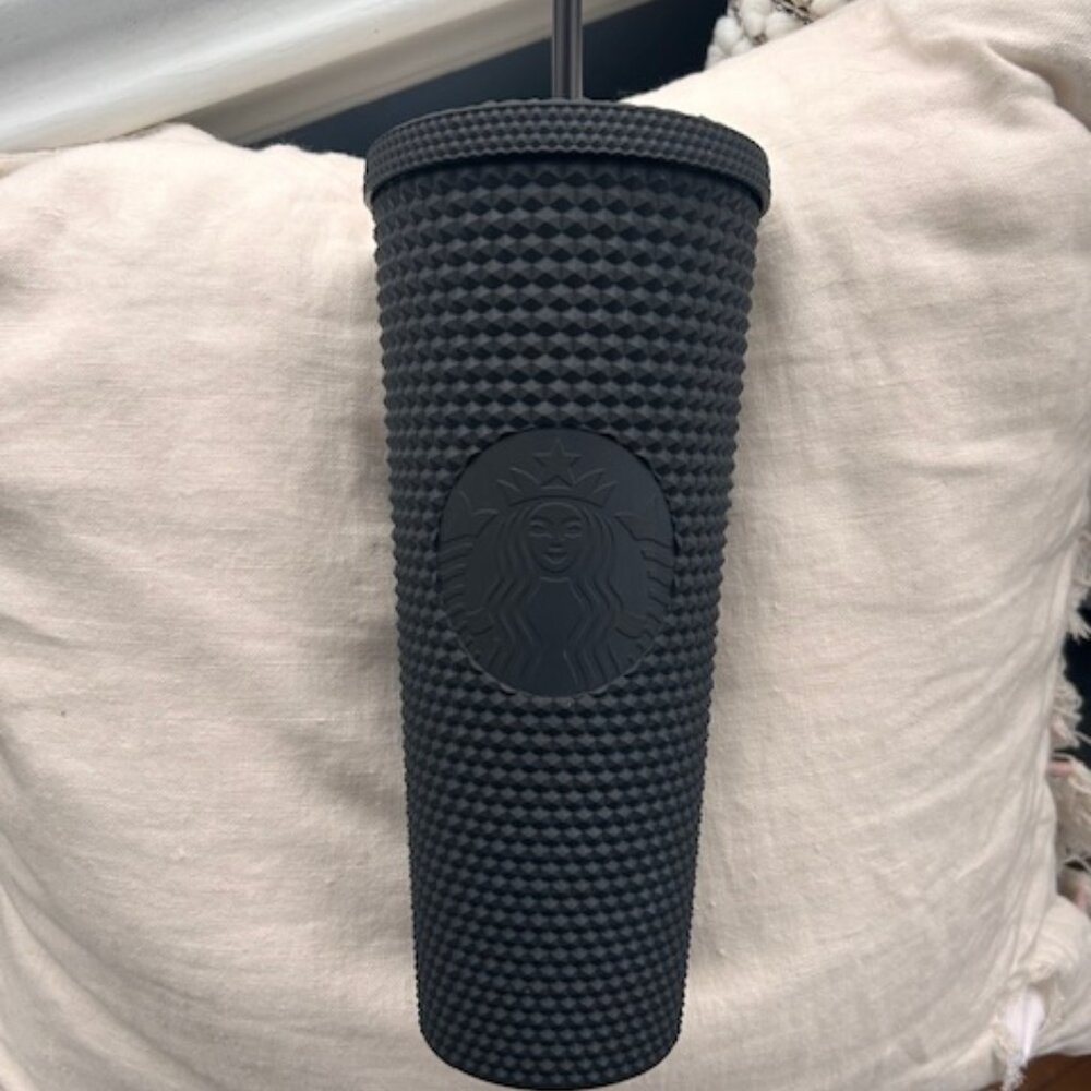 Starbucks Studdled Black Tumbler w/ Straw